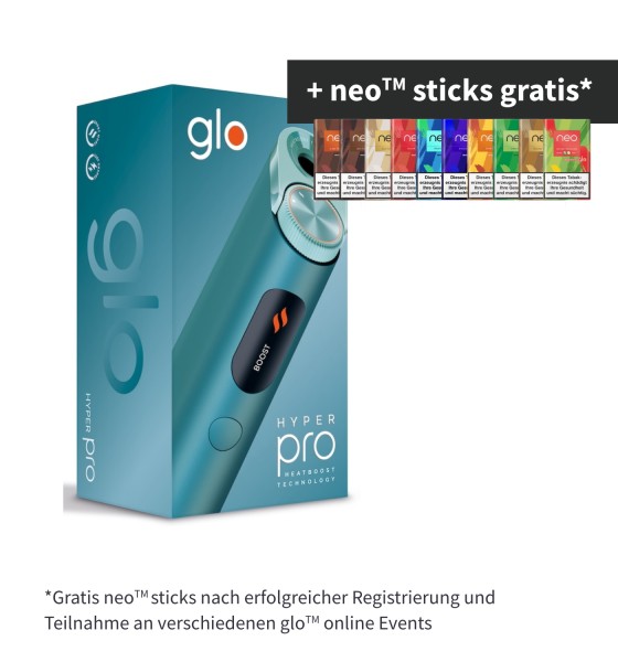 GLO Hyper Pro Device Kit Jade Teal bis zu 8 Packungen Neo Sticks