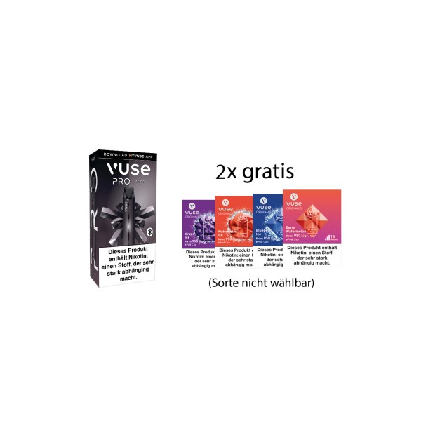 E-Zigarette VUSE Pro Device Kit Schwarz Sonderaktion + 2 CAP gratis