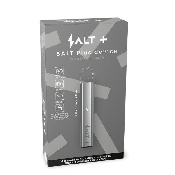 E-Zigarette SALT PLUS-GERÄT 100.000 PUFFS (Silvermetallic)