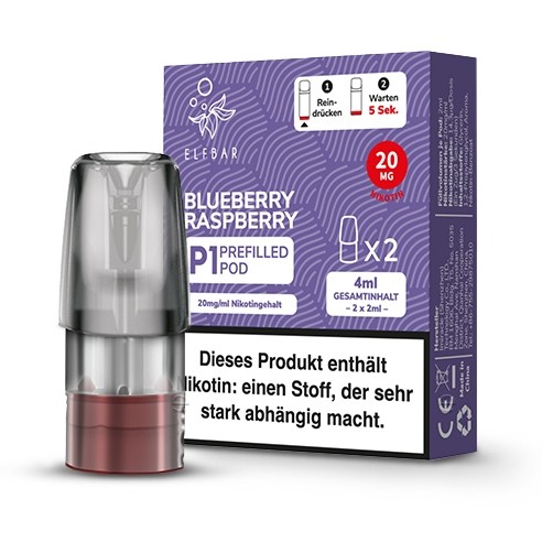 E-Liquidpod ELFBAR Mate500 Blueberry Raspberry 20 mg 2 Pods