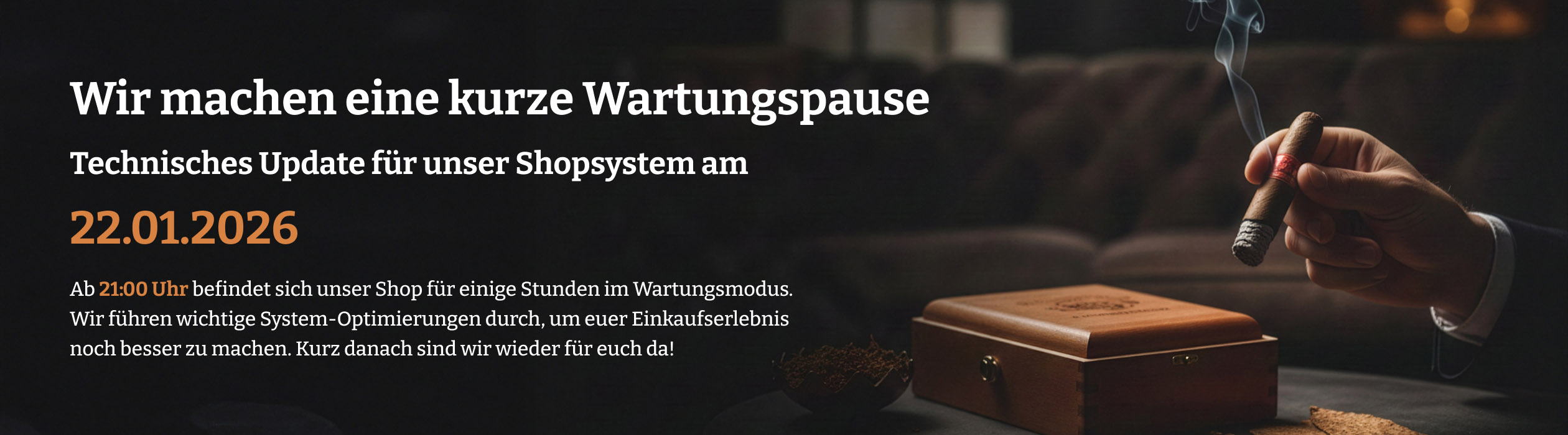 Wir verbessern unseren Shop. Am 22.01.2026 wird ein Shop-Update durchgeführt. Bitte beachten Sie, dass der Shop an diesem Tag zwischen 9:00 und 12:00 Uhr möglicherweise nicht verfügbar ist.