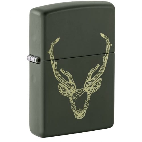 ZIPPO gruen matt Deer Design 60006862