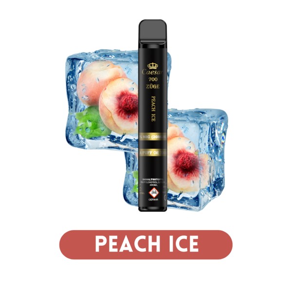 E-Shisha CAESAR VAPE PEACH ICE 20mg bis zu 700 Puffs