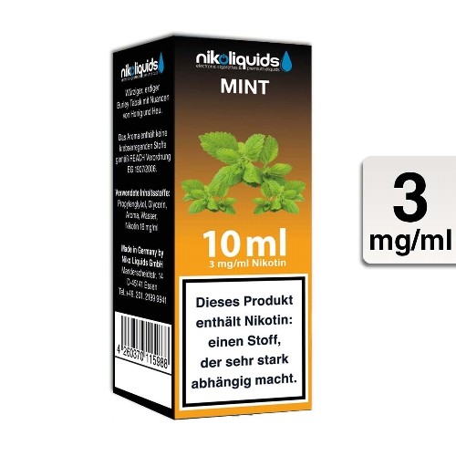 E-Liquid Nikoliquids Mint 3 mg/ml Flasche 10 ml
