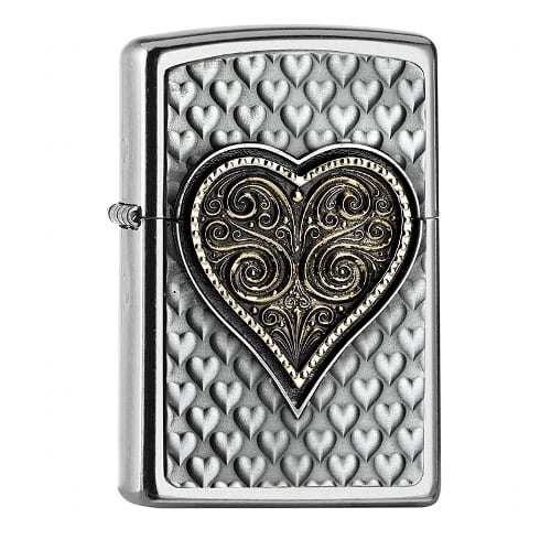 ZIPPO Street chrom Herz 3D Emblem 2006480