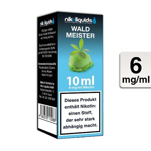 E-Liquid Nikoliquids Waldmeister 6 mg/ml Flasche 10 ml