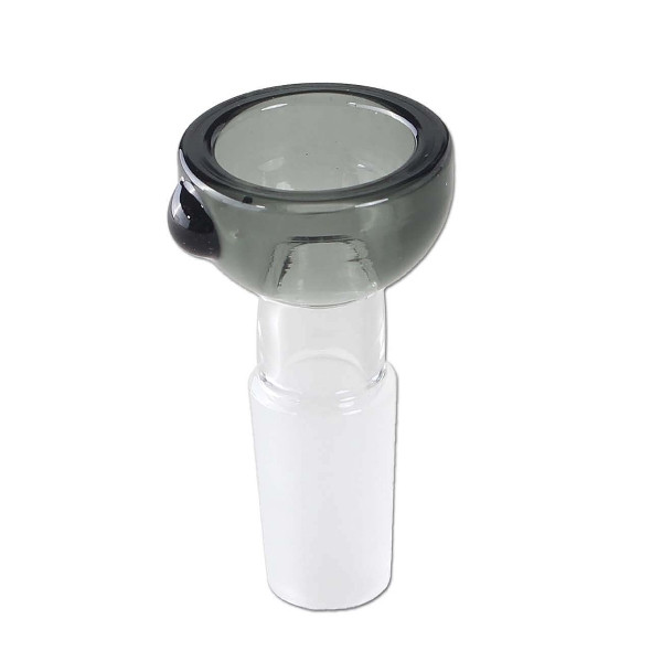 Glaskopf BLACK LEAF grau mit Rollstop Schliff 14,5 mm