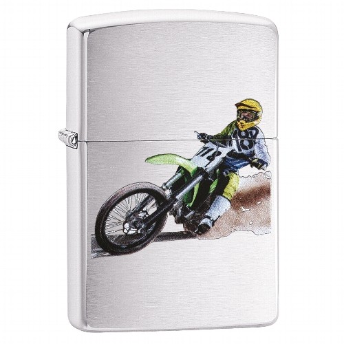 Zippo chrom gebürstet Dirt Bike Racer