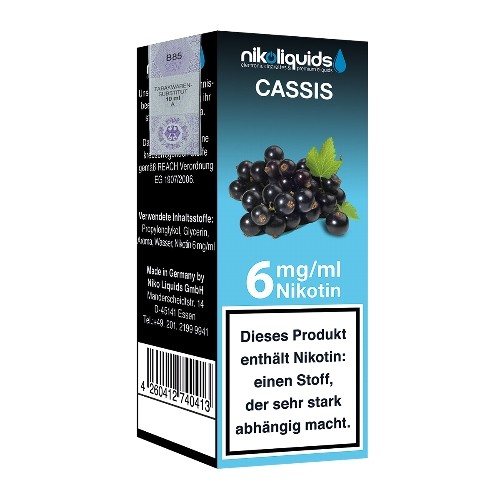 E-Liquid NIKOLIQUIDS Cassis 6 mg